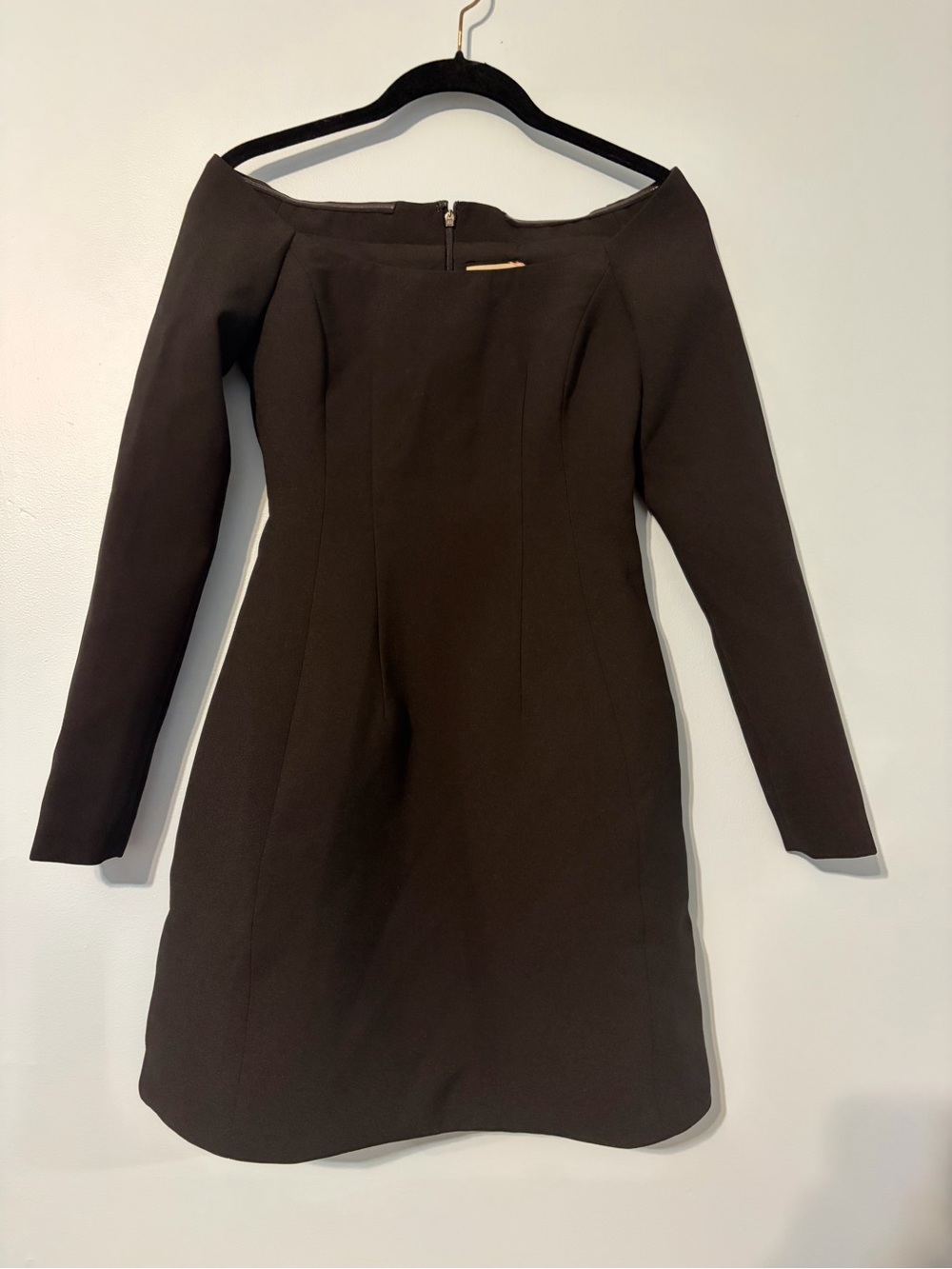 Tuckernuck Blakely Off-the-Shoulder Long Sleeve Black Dress